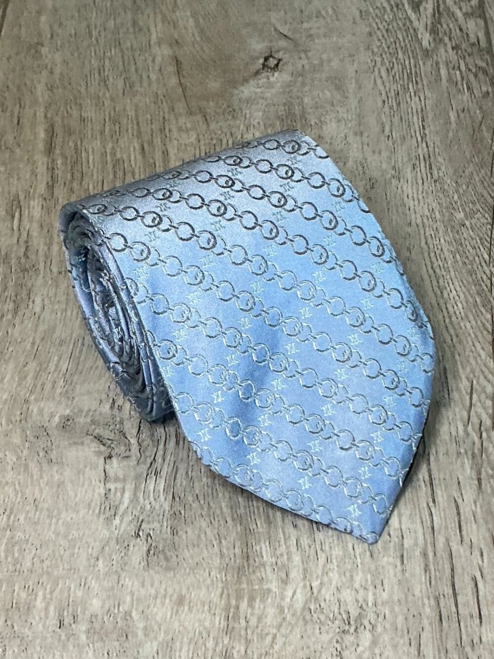 Celine Blue Monogram Silk Tie